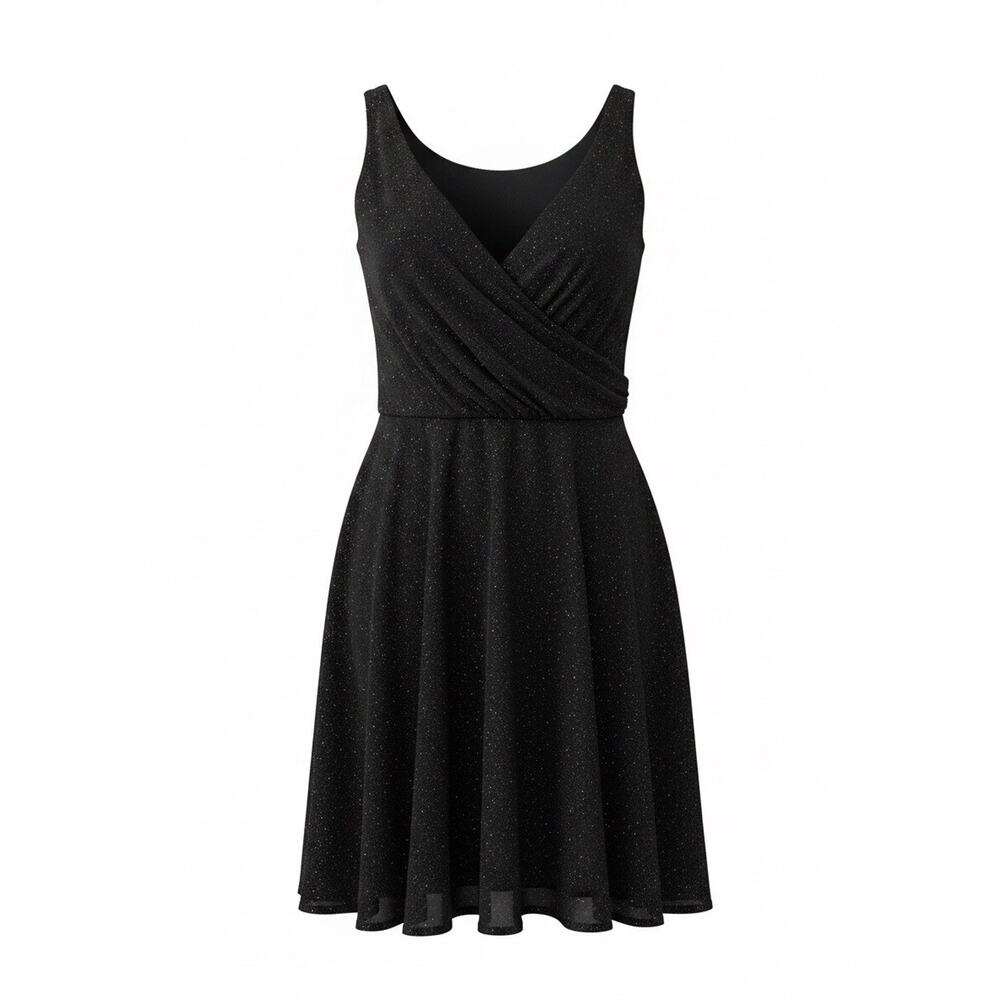 Vintage Style Accents Dress Y2K Shimmer Black Sparkle Party Dress Made In USA